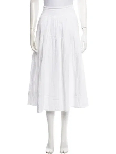 Pre-owned Me+em Midi Length Skirt In White