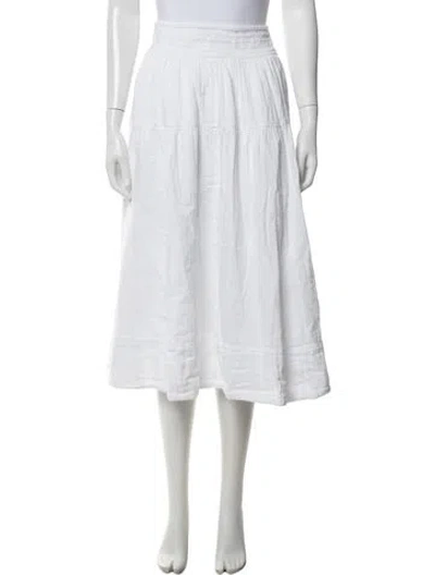 Pre-owned Me+em Midi Length Skirt In White