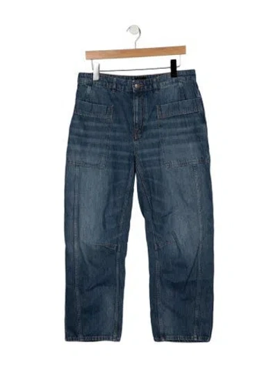 Pre-owned Me+em Mid-rise Straight Leg Jeans In Blue