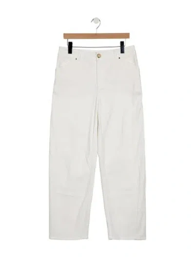 Pre-owned Me+em Mid-rise Straight Leg Jeans In White