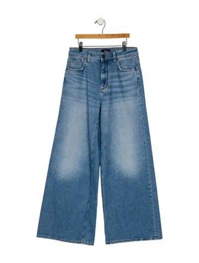 Pre-owned Me+em Mid-rise Wide Leg Jeans In Blue
