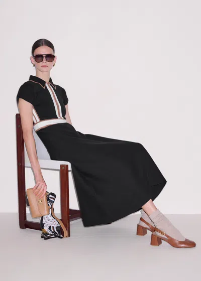 Me+em Milano Knit Collared Maxi Dress Black