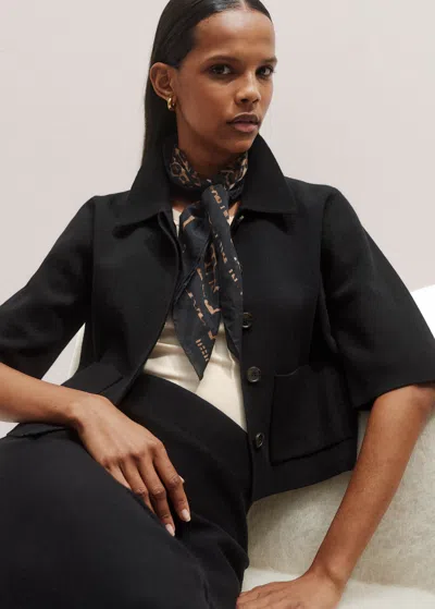 Me+em Milano Knit Short Sleeve Jacket Black