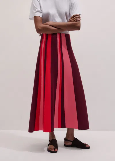 Me+em Milano Stripe Knit A-line Skirt Pink Multi