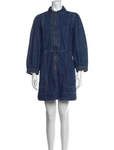 Pre-owned Me+em Mini Dress In Blue