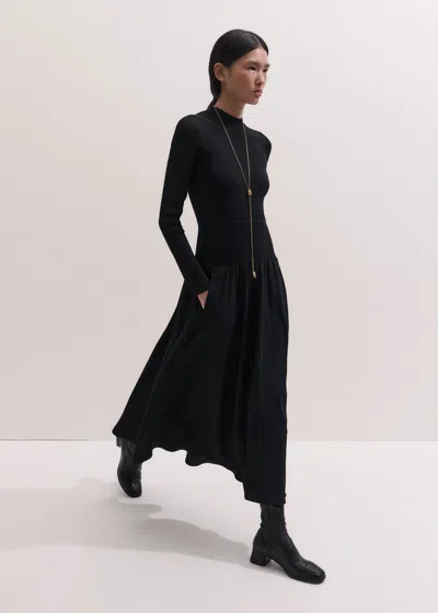 Me+em Mixed Media Evening Maxi Dress Black