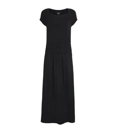 Me+em Mixed Media Maxi Dress In Black