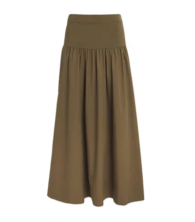 Me+em Mixed Media Maxi Skirt In Green
