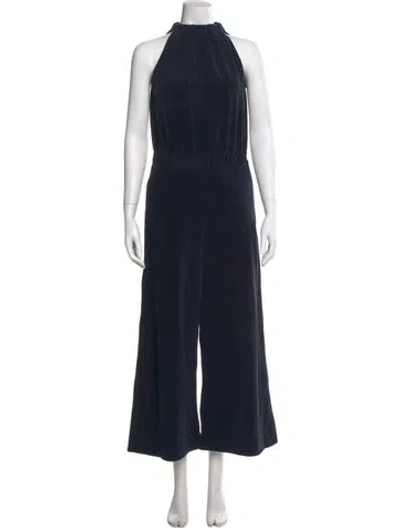 Pre-owned Me+em Mock Neck Jumpsuit In Blue