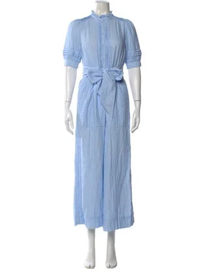 Pre-owned Me+em Mock Neck Jumpsuit In Blue