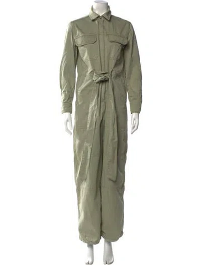 Pre-owned Me+em Mock Neck Jumpsuit In Green