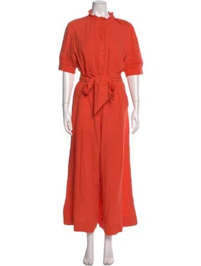 Pre-owned Me+em Mock Neck Jumpsuit In Orange