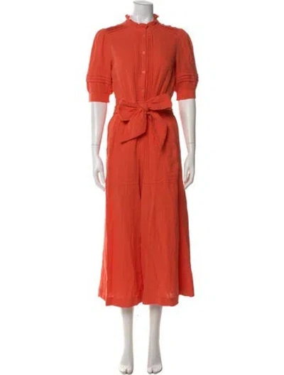 Pre-owned Me+em Mock Neck Jumpsuit In Orange