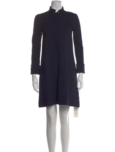 Pre-owned Me+em Mock Neck Knee-length Dress In Blue