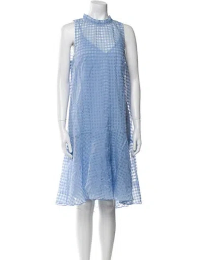 Pre-owned Me+em Mock Neck Knee-length Dress W/ Tags In Blue