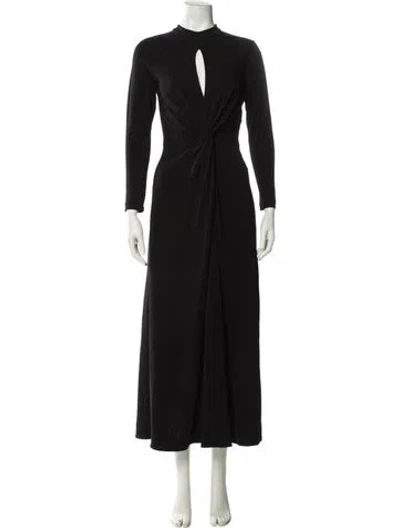 Pre-owned Me+em Mock Neck Long Dress In Black