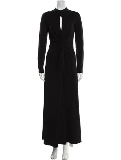 Pre-owned Me+em Mock Neck Long Dress In Black