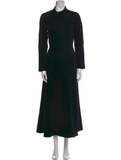 Pre-owned Me+em Mock Neck Long Dress In Black