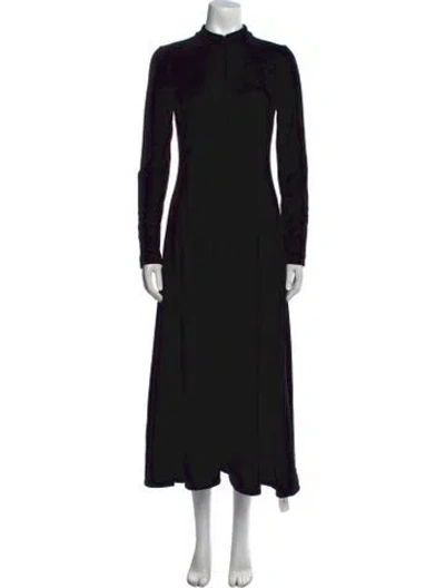 Pre-owned Me+em Mock Neck Long Dress In Black