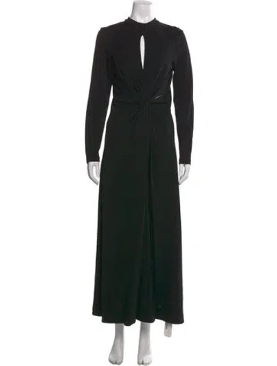 Pre-owned Me+em Mock Neck Long Dress In Black