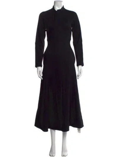 Pre-owned Me+em Mock Neck Long Dress In Black
