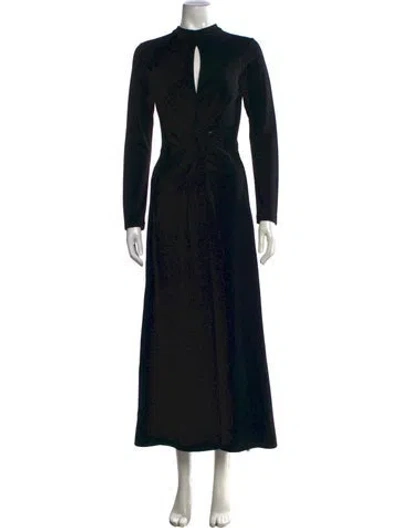 Pre-owned Me+em Mock Neck Long Dress In Black