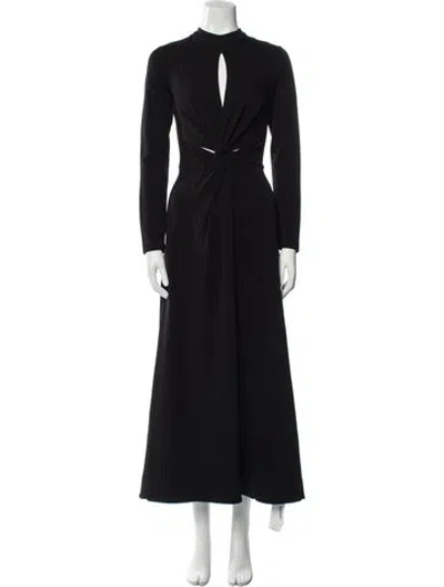 Pre-owned Me+em Mock Neck Long Dress In Blue