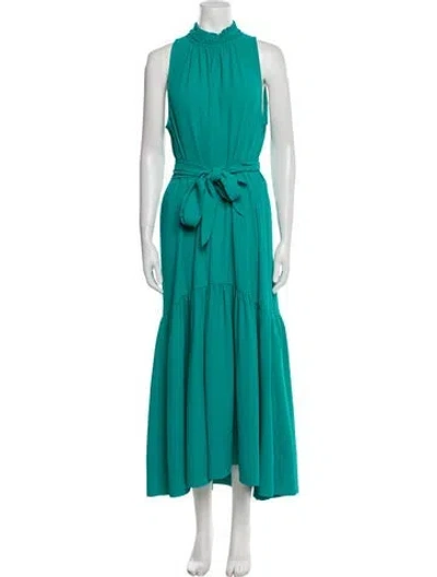 Pre-owned Me+em Mock Neck Long Dress In Blue