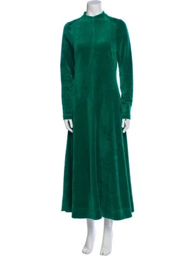 Pre-owned Me+em Mock Neck Long Dress In Green