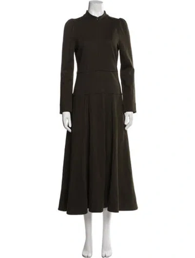 Pre-owned Me+em Mock Neck Long Dress In Green