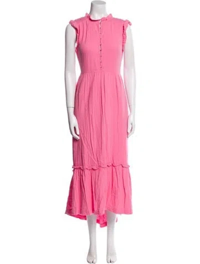Pre-owned Me+em Mock Neck Long Dress In Pink