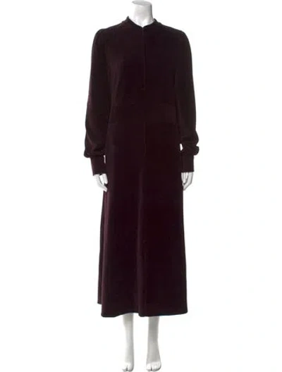 Pre-owned Me+em Mock Neck Long Dress In Purple