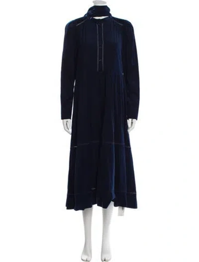 Pre-owned Me+em Mock Neck Long Dress W/ Tags In Blue
