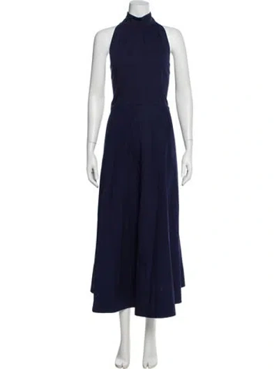 Pre-owned Me+em Mock Neck Long Dress W/ Tags In Blue