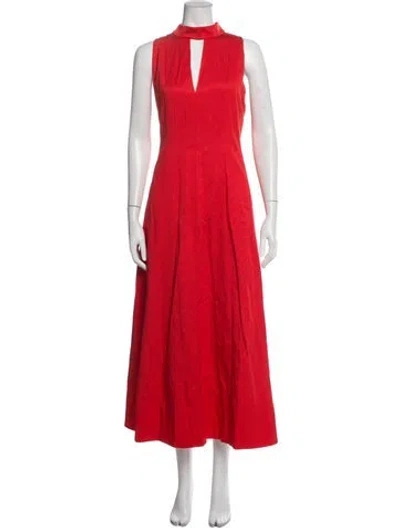 Pre-owned Me+em Mock Neck Long Dress W/ Tags In Red