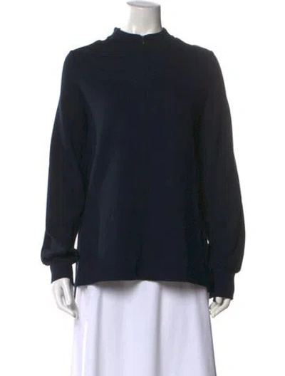 Pre-owned Me+em Mock Neck Long Sleeve Sweatshirt In Blue