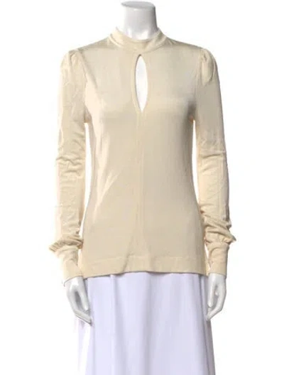 Pre-owned Me+em Mock Neck Long Sleeve Sweatshirt In Neutral