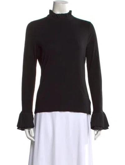 Pre-owned Me+em Mock Neck Long Sleeve Top In Black