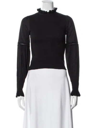 Pre-owned Me+em Mock Neck Long Sleeve Top In Blue