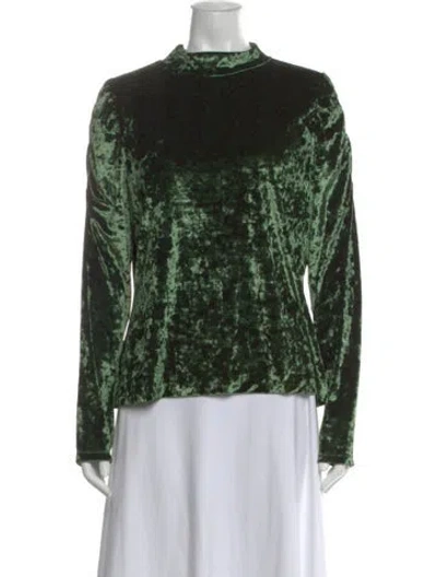 Pre-owned Me+em Mock Neck Long Sleeve Top In Green