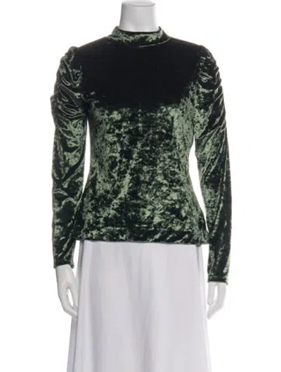 Pre-owned Me+em Mock Neck Long Sleeve Top In Green