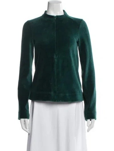 Pre-owned Me+em Mock Neck Long Sleeve Top In Green