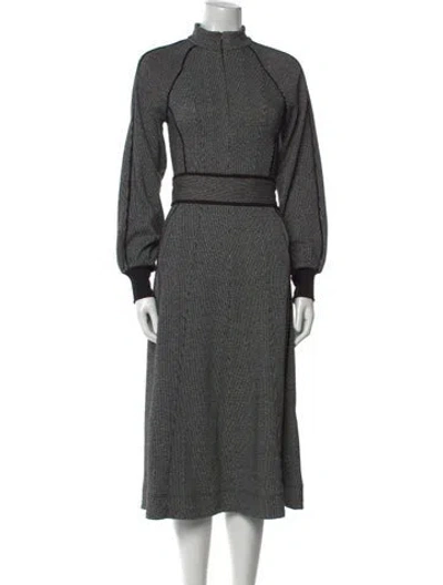 Pre-owned Me+em Mock Neck Midi Length Dress In Multi