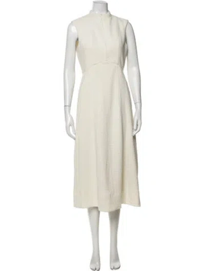 Pre-owned Me+em Mock Neck Midi Length Dress In Neutrals