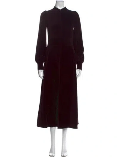 Pre-owned Me+em Mock Neck Midi Length Dress In Purple