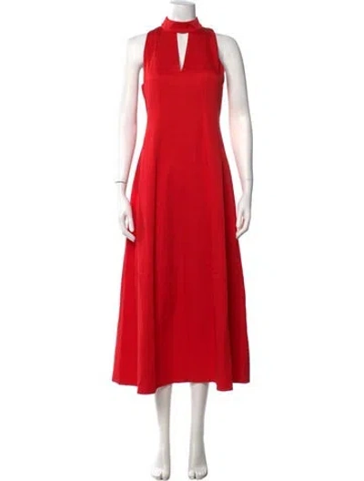 Pre-owned Me+em Mock Neck Midi Length Dress W/ Tags In Red