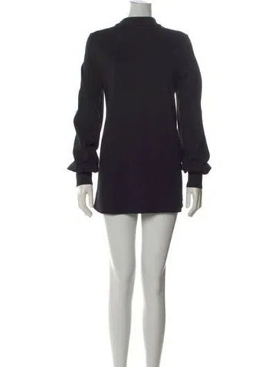 Pre-owned Me+em Mock Neck Mini Dress In Black