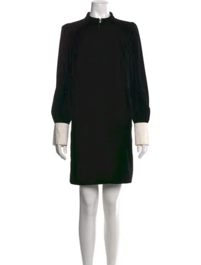 Pre-owned Me+em Mock Neck Mini Dress In Black