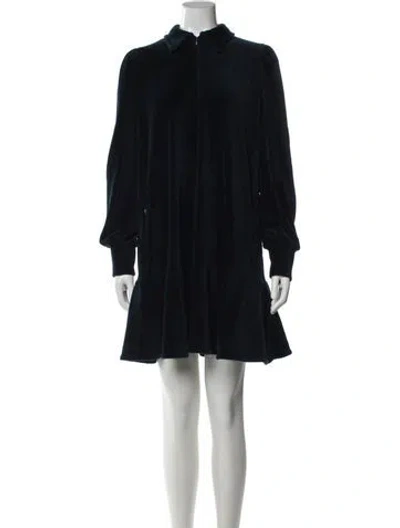 Pre-owned Me+em Mock Neck Mini Dress In Blue