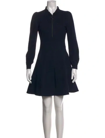 Pre-owned Me+em Mock Neck Mini Dress In Blue